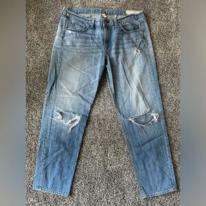 Distressed Blue Jeans